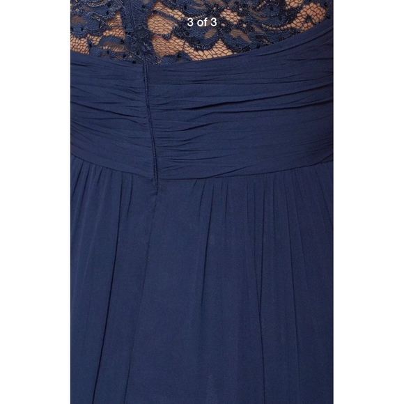 NWT Aidan Mattox Embellished Lace & Silk Chiffon Gown Twilight Blue [ SZ 6‎ ] - Picture 3 of 15
